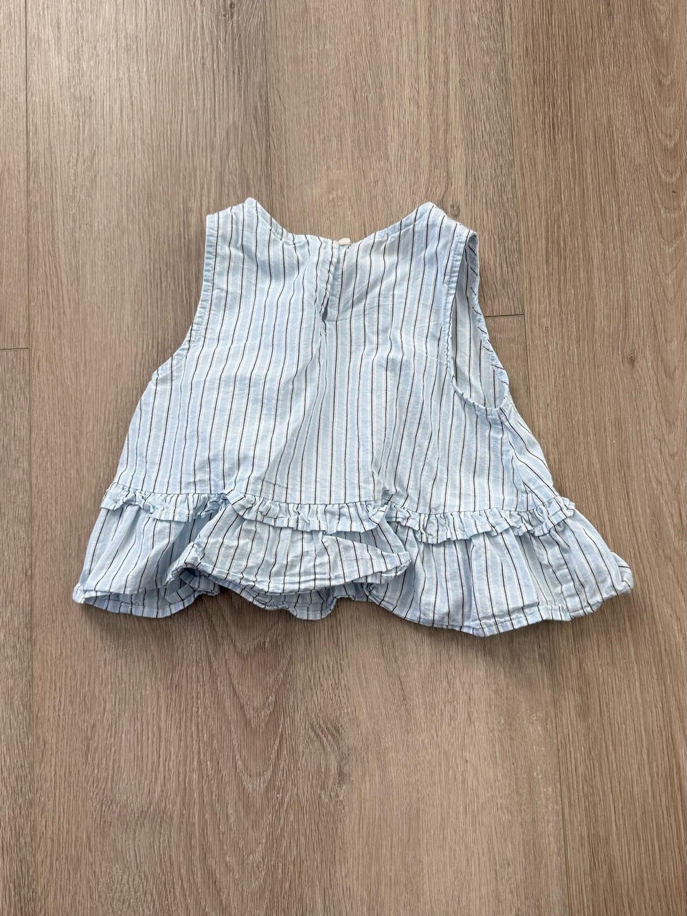 H&M Light Blue Striped Ruffle Skirt Bottoms
